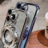Чохол MagSafe для IPhone 13 Pro силіконовий + кільце тримач, silver, фото 2
