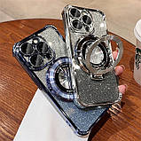 Чохол MagSafe для IPhone 13 Pro силіконовий + кільце тримач, silver, фото 7