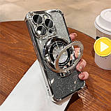 Чохол MagSafe для IPhone 13 Pro силіконовий + кільце тримач, silver, фото 4