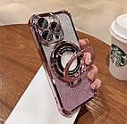Чохол MagSafe для IPhone 13 Pro силіконовий + кільце тримач, pink