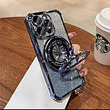 Чохол MagSafe для IPhone 14 Pro силіконовий + кільце тримач, blue, фото 6