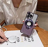 Чохол MagSafe для IPhone 14 силіконовий + кільце тримач, purple, фото 5