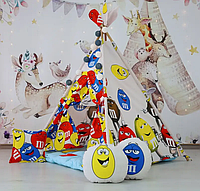 Хіт продажу! Дитячий намет будиночок M&M's БОН БОН у подарунок 3 подушки | Дитячий будиночок для дітей