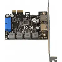 Плата расширения Frime ECF-PCIEtoUSB006.LP PCI-E to USB3.0 (2 порта) 3A/порт+19pin NEC720201