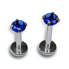 Лабрет з синім каменем