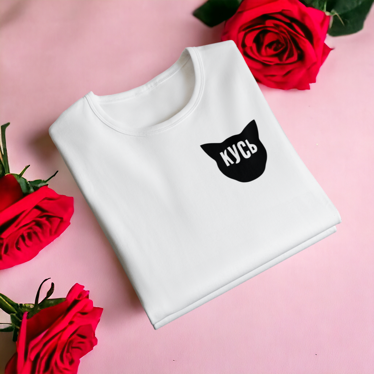 "Кусь" футболка для дівчини, біла, фото 1