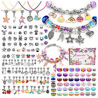 Дитячий набір для створення шарм браслетів і підвісок прикрас із намистин 162 елемента (60471)