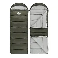 Спальный мешок Naturehike NH20MSD07 Green U150 с капюшоном (11C), левый