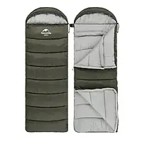 Спальний мішок Naturehike NH20MSD07 Green U150 з капюшоном (11C), лівий