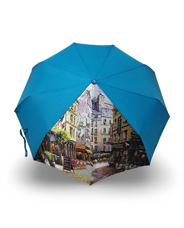 Парасолька жіноча автомат Susino №466 9 спиць 3 складання Бірюзовий, фото 1