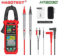 HABOTEST HT203D, струмові кліщі TrueRMS, AC/DC 600A, напруга AC/DC 600В, опір: 60 МОм, ємність: 60мФ, частота: