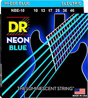 Струны для электрогитары 6 шт DR NBE-10 Hi-Def Neon Blue K3 Coated Medium Electric Guitar Str LP, код: 2660124