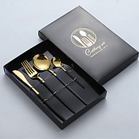 LUGI Набор столовых приборов Cutlery set из нержавеющей стали на 1 персону 4 штуки Черный