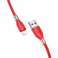 Новинка! Кабель USB на Lightning HOCO U92 Gold collar зарядка и передача данных 1.2м, ток до 2.4A Красный