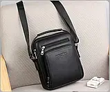 Класична шкіряна чоловіча сумка планшетка через плече, фото 3