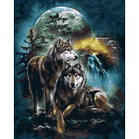 Картина по номерам "Волки при луне" 40х50 см [tsi234847-TCI]