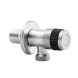 Кран приладовий з нержавіючої сталі Lidz (NKS) 01 01 001 12 1/2"х1/2" кутовий