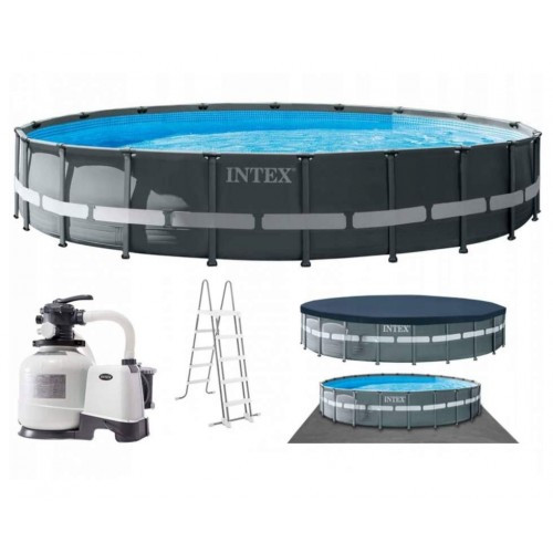 Великий каркасний басейн Intex 26334 Ultra XTR (610Х122 см) з фільтр-насосом, сходами, підстилкою та тентом