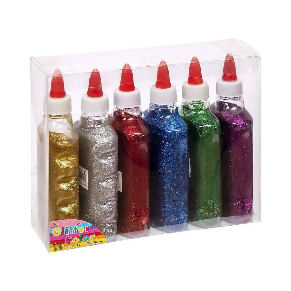 Toys Клей для творчості з блискітками 190SP баночки 190 мл 6 кольорів - фото 1 - id-p2112853101