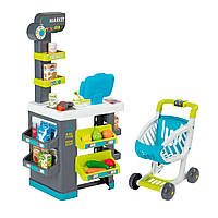 Детский супермаркет с электронной кассой и тележкой из 42 аксессуаров Smoby IG-OL185840 LP, код: 8249576