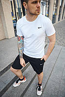 Мужская белая однотонная футболка Найк, качественная футболка мужская белая Nike