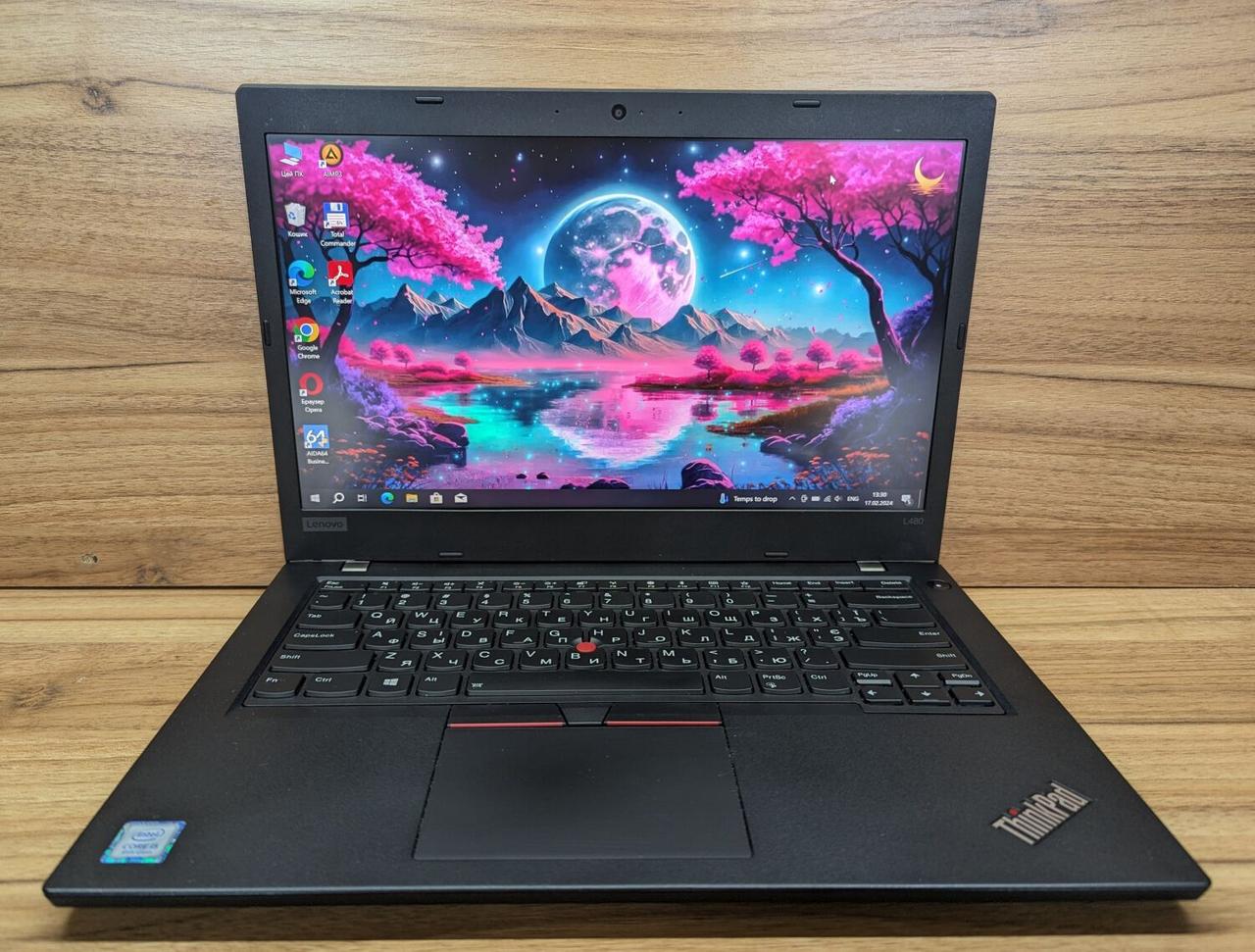Б/в Ультрабук Б-клас Lenovo ThinkPad L480 14" 1920x1080| Core i5-8250U| 16 GB RAM| 480 GB SSD| UHD 620