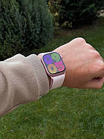 Смарт-часы HW69 Pro max серии 9 45мм Amoled-экран Компас NFC Bluetooth Call розовый два ремешка