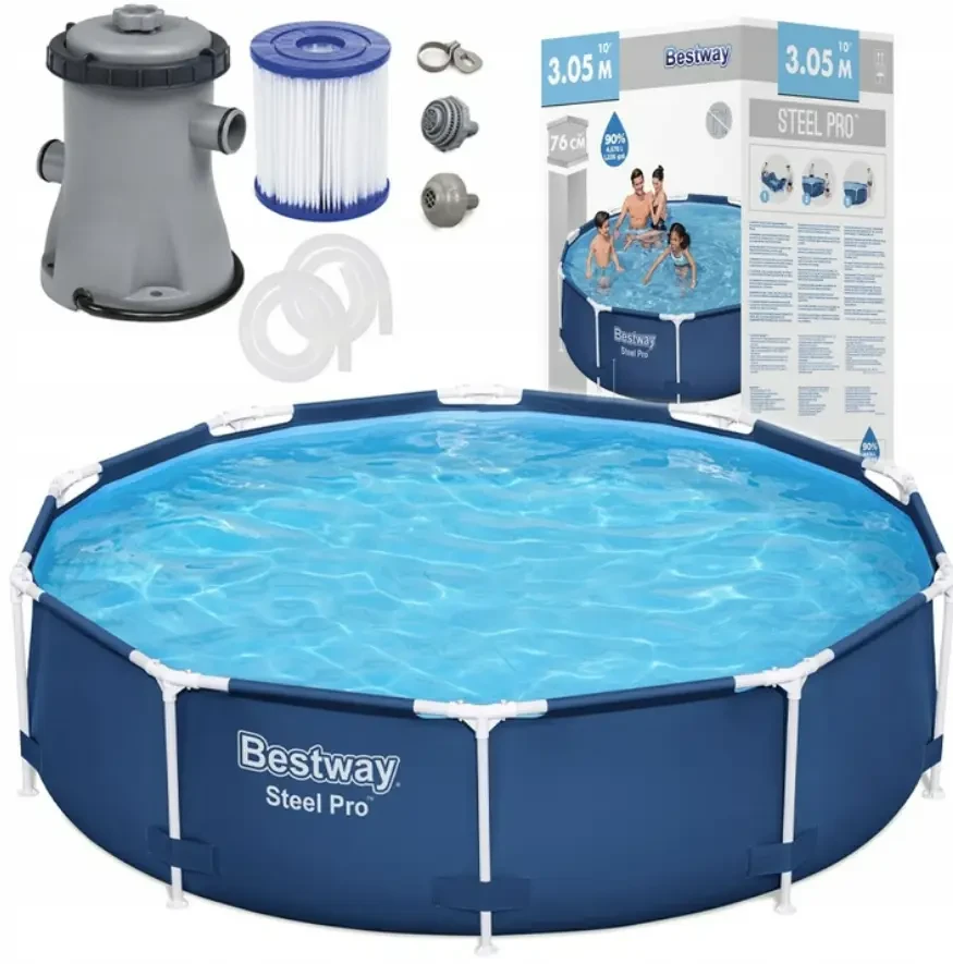 Каркасний басейн Bestway Steel Pro 56679 (305х76 см), з фільтр-насосом