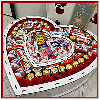 Идеальный романтический подарочный бокс на 8 марта Мега Сердце, оригинальные сувениры для близких девушек