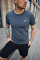 Футболка цвета графит мужская Найк, качественная графитовая мужская футболка Nike