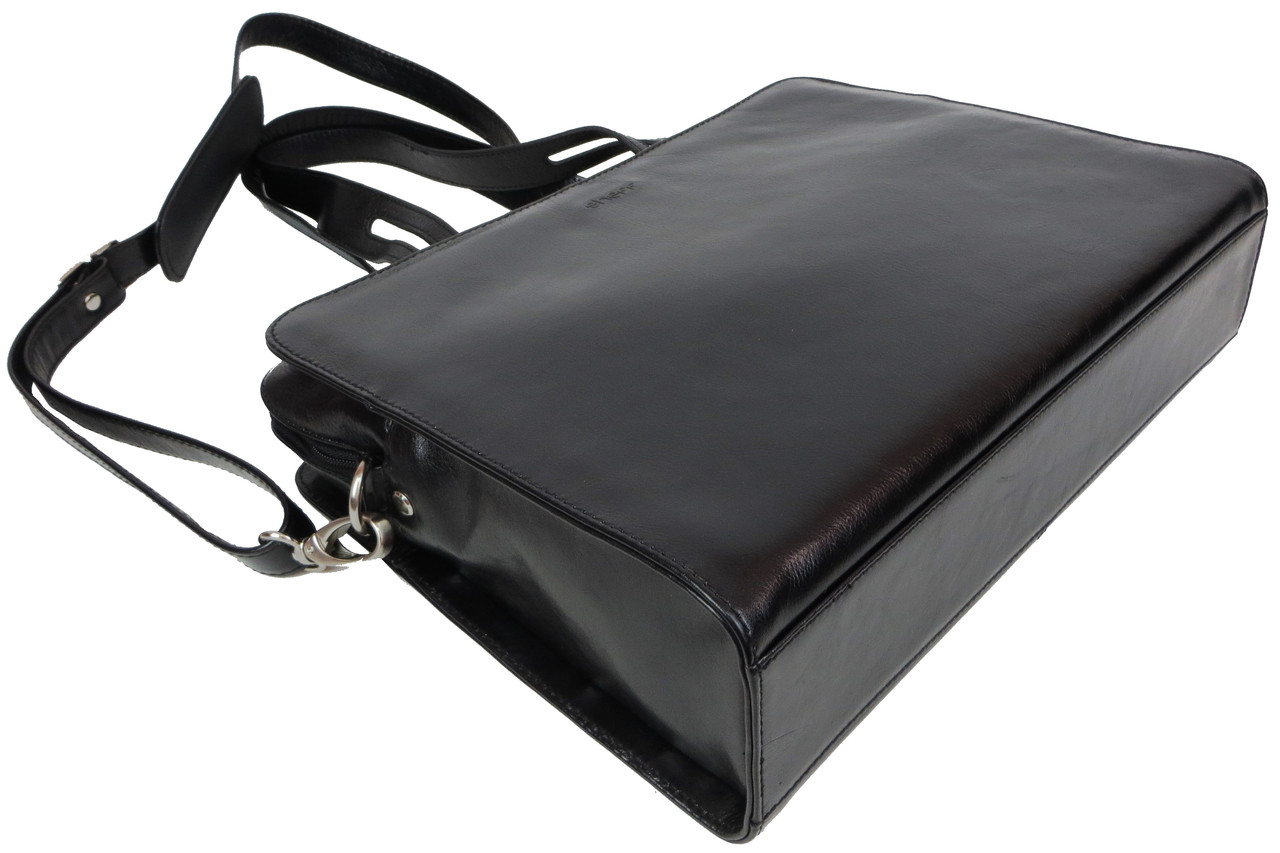 Женская деловая сумка портфель из натуральной кожи Sheff Черный (S5103.10) LD, код: 8302050 - фото 6 - id-p2112931096