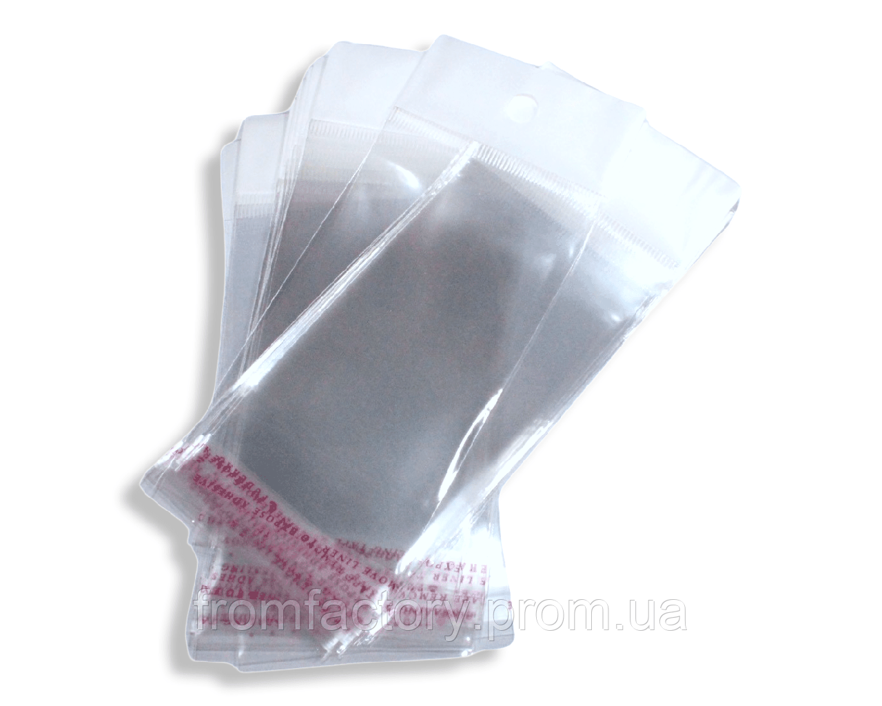 Пакети Фасувальні поліетиленові з клейкою стрічкою 6х14 з отвором/0.3мм/20шт