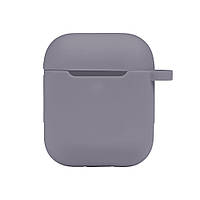 Чехол с карабином Silicone Case Airpods 1 Airpods 2 Lavender grey LD, код: 8322233