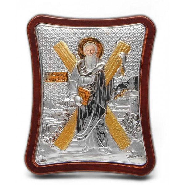 Ікона Андрія Первозванного 12x15см на дерев'яному витягнутому кіоті, фото 1