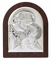 Икона Святое Семейство 14,7х18см серебряная арочной формы с рамкой