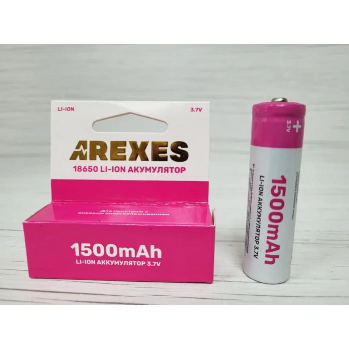 Акумулятор Arexes 18650 Li-Ion 1500 mAh, 3.7v