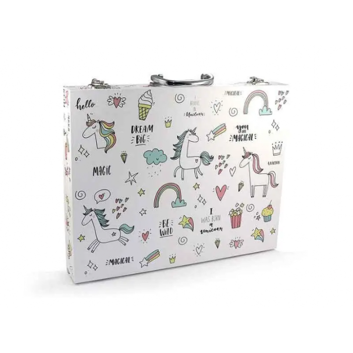 Дитячий набір для малювання та творчості 64 предмети у валізі, фото 1