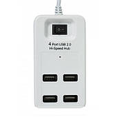 USB Хаб на 4 порти USB 2.0 P-1601 Білий