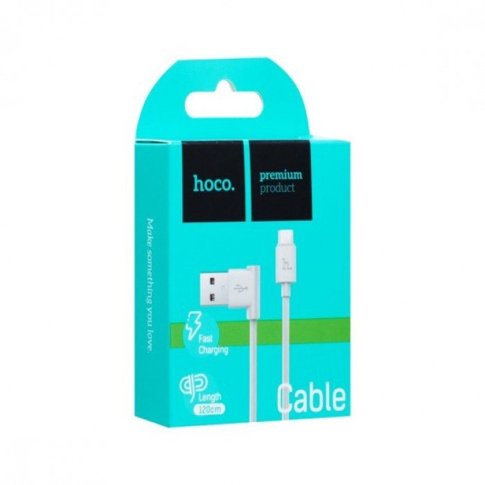 Кабель для зарядки телефона USB - micro USB HOCO UPM10 L образный Белый - фото 1 - id-p2112975131