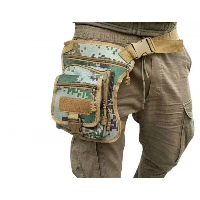 Тактична сумка на стегно 26*24*8 см Сіро-зелений Піксель
