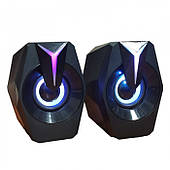 Комп'ютерні колонки акустика 2.0 USB Music FT K8 з RGB-підсвіткою