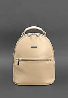 Кожаный женский мини-рюкзак Kylie Светло-бежевый краст BlankNote ZR, код: 8132821