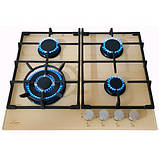 Варильна поверхня газ кремового кольору слонова кістка, чотири функціональні конфорки Luxor EG 740 Німеччина, фото 2