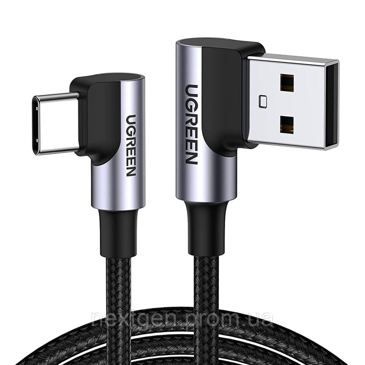 Угловой кабель Ugreen Angled USB 2.0 A to Type-C US176 20857 2 м Черный KN, код: 7930117 - фото 1 - id-p2113034158