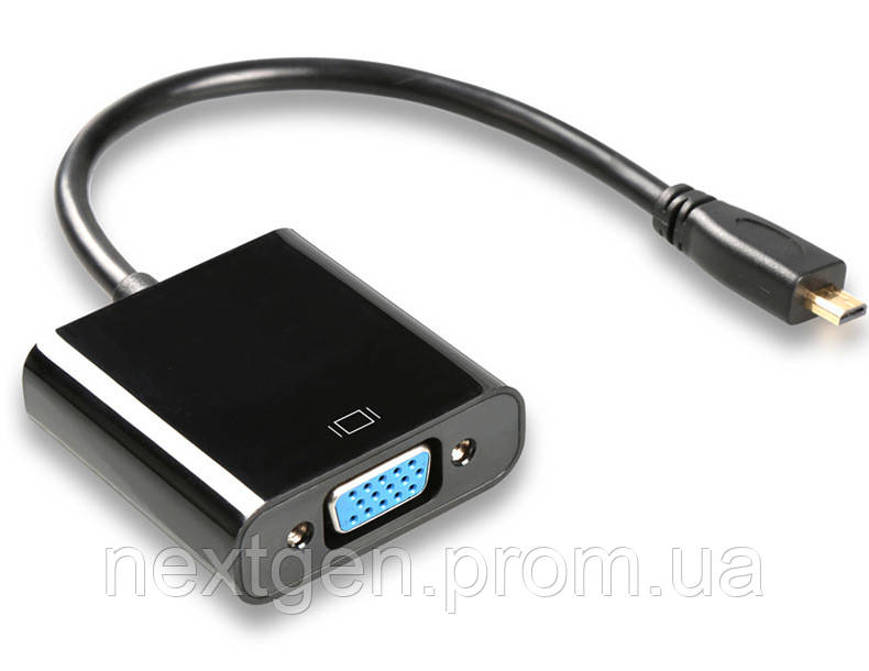 Перехідник моніторний Lucom HDMI micro-VGA HD15 M F 0.20m (VGA-екран) чорний (62.09.8079) KN, код: 7455015 - фото 1 - id-p2113034411