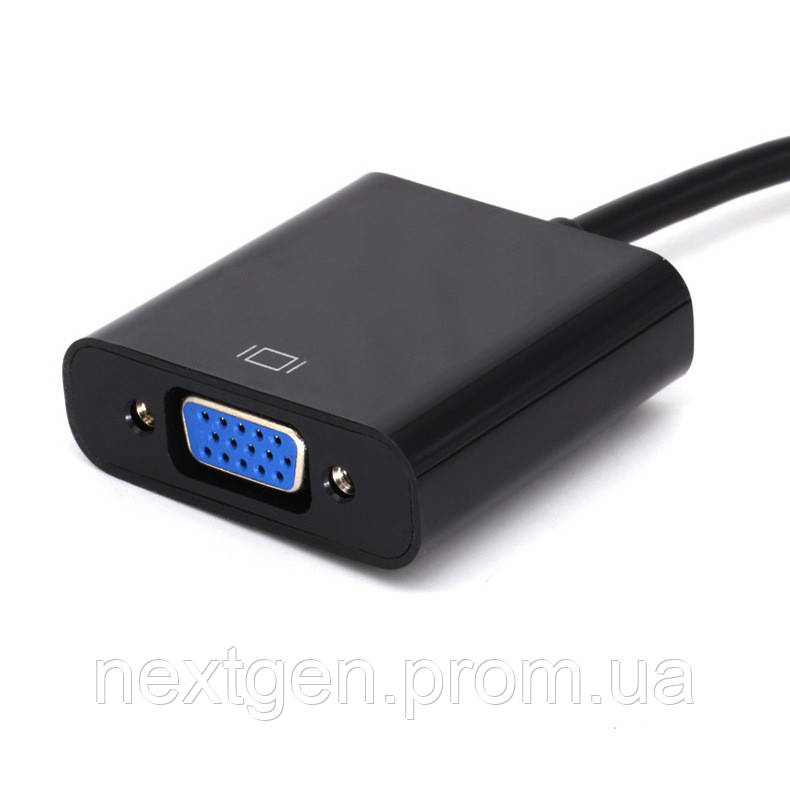 Перехідник моніторний Lucom HDMI micro-VGA HD15 M F 0.20m (VGA-екран) чорний (62.09.8079) KN, код: 7455015 - фото 2 - id-p2113034411