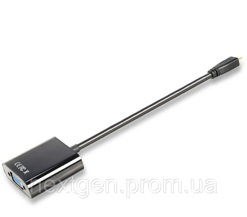 Перехідник моніторний Lucom HDMI micro-VGA HD15 M F 0.20m (VGA-екран) чорний (62.09.8079) KN, код: 7455015 - фото 4 - id-p2113034411