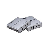 Перехідник аудіо-відео Lucom HDMI M F over RJ45 x1 60m 1080p +USB KVM extender сірий 62.09.8 KN, код: 7455212
