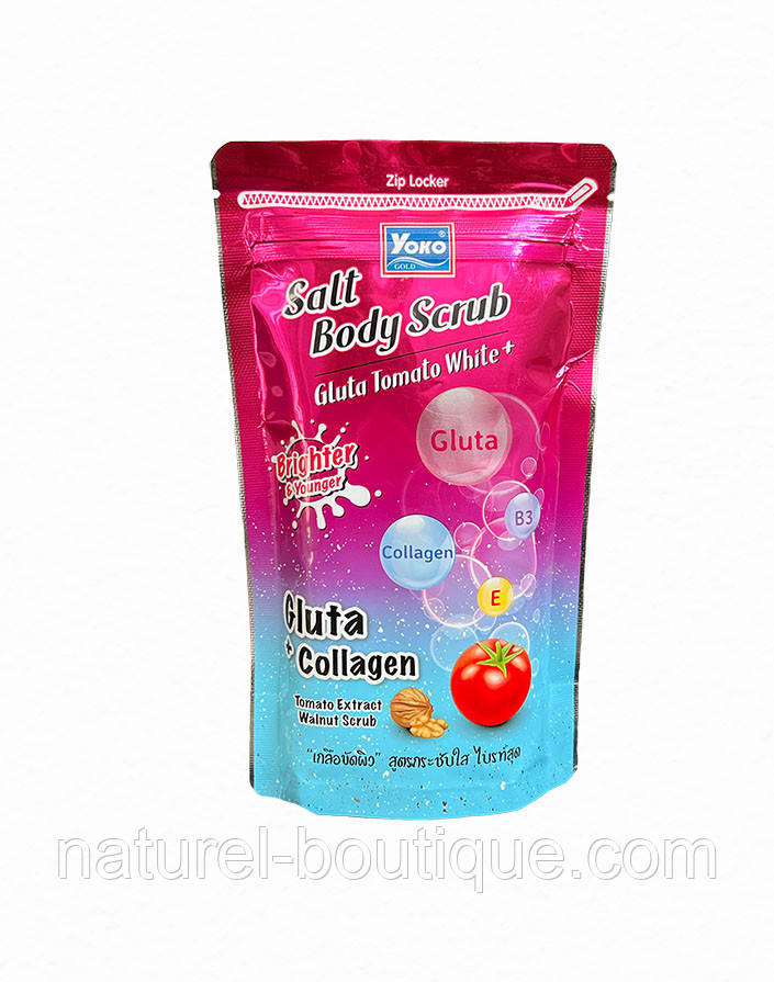 Скраб-соль для тіла Yoko Gold Gluta Tomato White з глутатіоном і екстрактом томату, фото 1