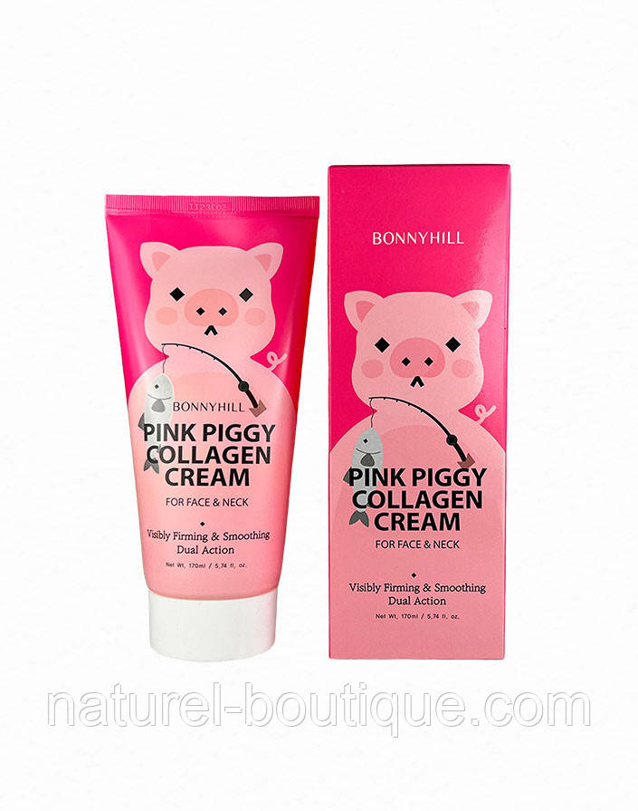 Крем BONNYHILL для обличчя та шиї Pink Piggy Collagen з колагеном 170 мл